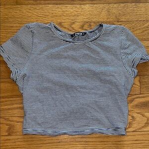 SHEIN Black and White Striped Women's Top